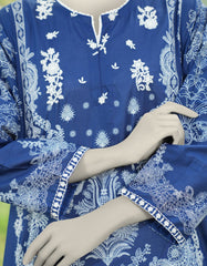 BLUE LAWN EMBROIDERED 3PC STITCHED