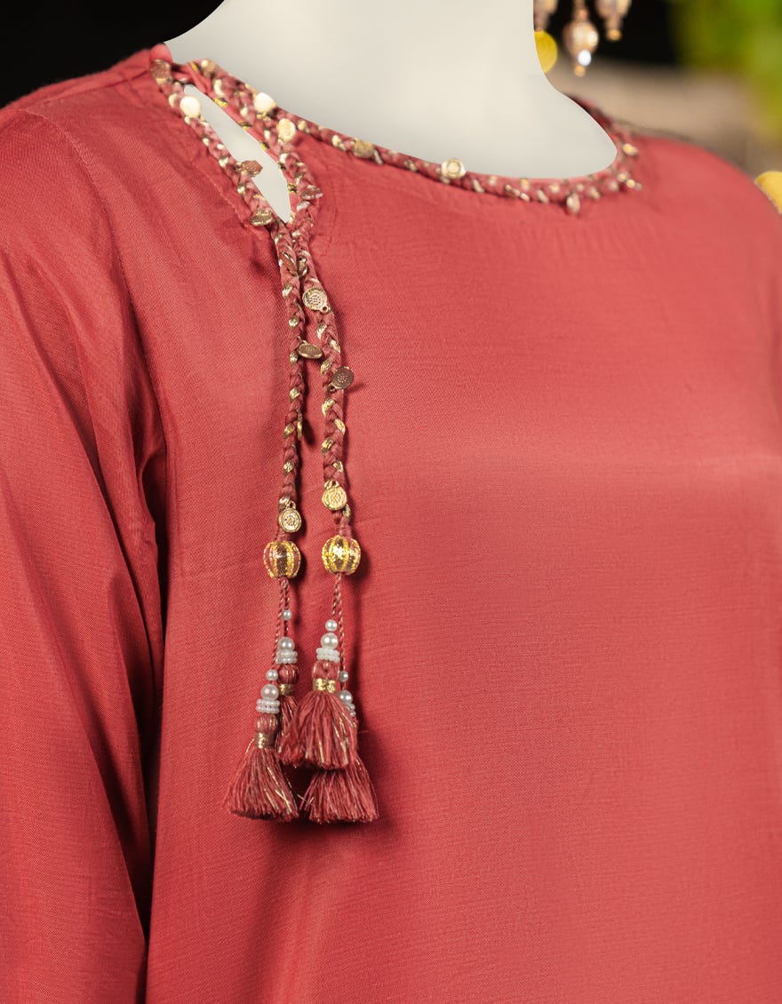 PEACH SILK DYED 3PC STITCHED