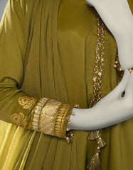 GREEN SILK DYED 3PC STITCHED