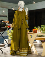 GREEN SILK DYED 3PC STITCHED