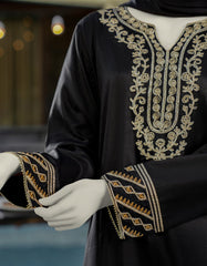 BLACK SILK EMBROIDERED 3PC STITCHED