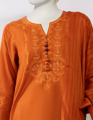 RUST LAWN EMBROIDERED 3PC STITCHED