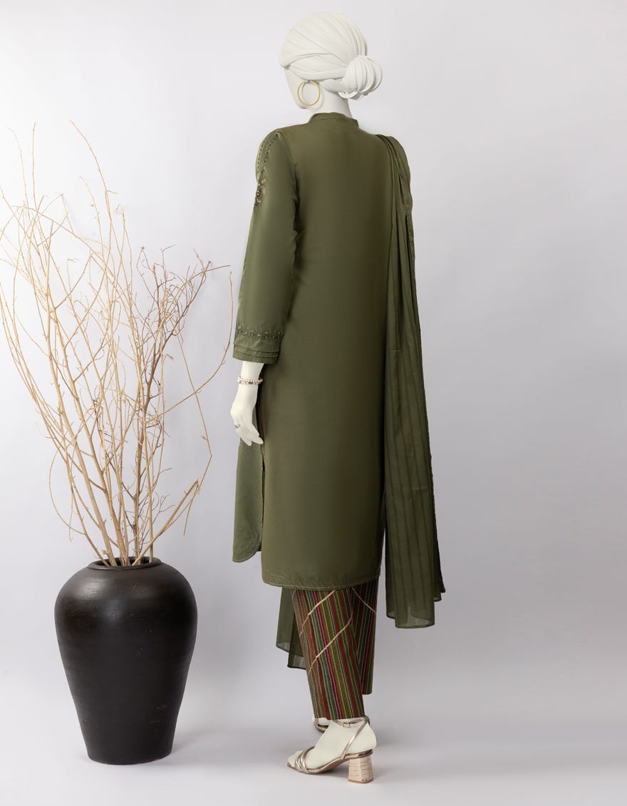 GREEN LAWN EMBROIDERED 3PC STITCHED