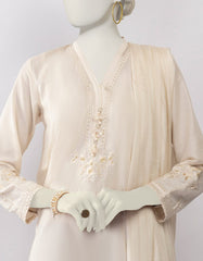 BEIGE LAWN EMBROIDERED 3PC STITCHED