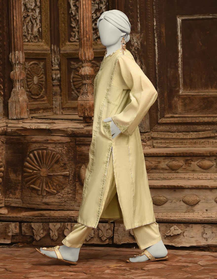 GREEN PAPER COTTON EMBROIDERED 2PC STITCHED | JLAWN-S-JST-25-2013