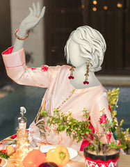 BEIGE SILK EMBROIDERED 2PC STITCHED
