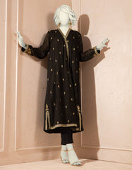 BLACK PAPER COTTON EMBROIDERED KURTI