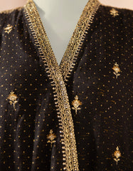 BLACK PAPER COTTON EMBROIDERED KURTI