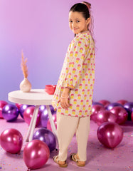 BEIGE LAWN PRINTED KURTI