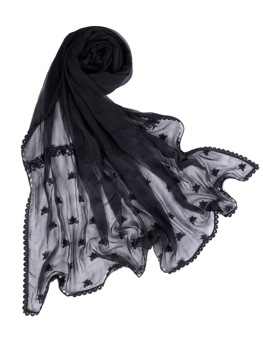 BLACK IMPURE CHIFFON DUPATTA | JLDP-S-25-2618