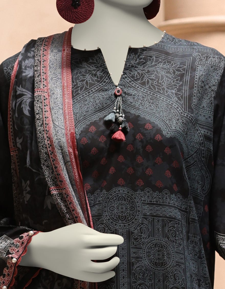 MULTICOLOR LAWN PRINTED UNSTITCHED 3PC | JLAWN-S-25-3002