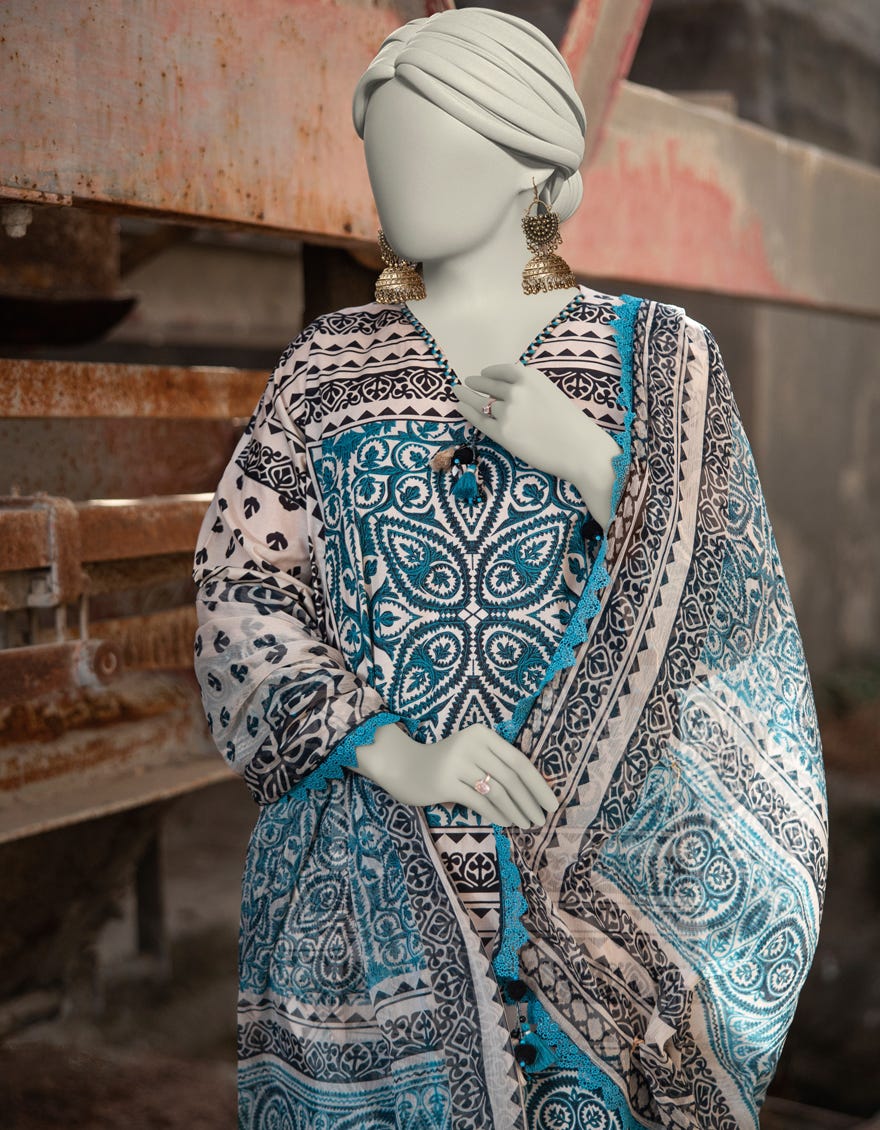 MULTICOLOR LAWN PRINTED UNSTITCHED 3PC | JLAWN-S-25-3036