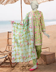 GREEN LAWN PRINTED UNSTITCHED 3PC | JLAWN-S-25-3049