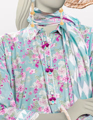 BLUE LAWN PRINTED UNSTITCHED 3PC | JLAWN-S-25-3050