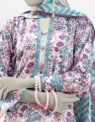 BLUE LAWN PRINTED UNSTITCHED 3PC | JLAWN-S-25-3054