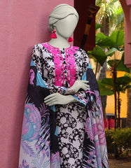 BLACK LAWN EMBROIDERED UNSTITCHED 3PC | JLAWN-S-25-3058