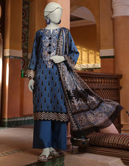 BLUE LAWN EMBROIDERED UNSTITCHED 3PC | JLAWN-S-25-3062