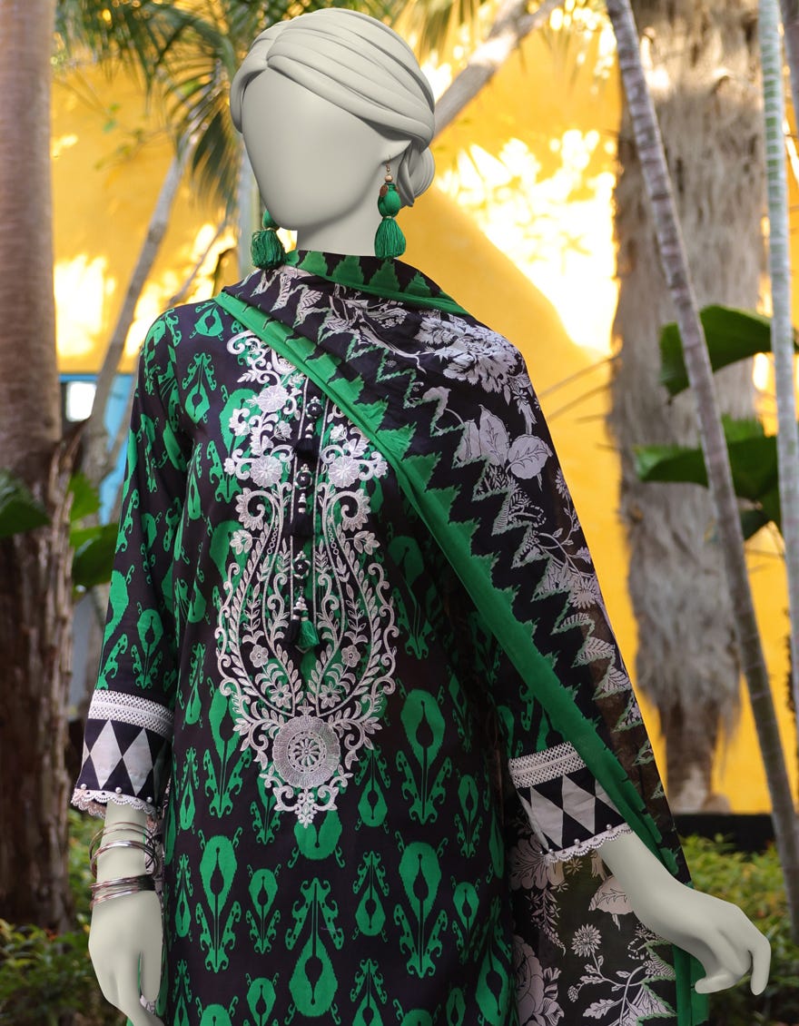 BLACK LAWN EMBROIDERED UNSTITCHED 3PC | JLAWN-S-25-3063