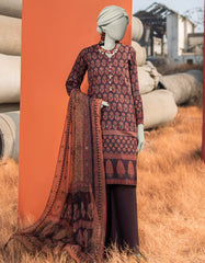 BROWN LAWN EMBROIDERED UNSTITCHED 3PC | JLAWN-S-25-3065