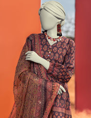 BROWN LAWN EMBROIDERED UNSTITCHED 3PC | JLAWN-S-25-3065