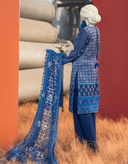 BLUE LAWN EMBROIDERED UNSTITCHED 3PC | JLAWN-S-25-3071