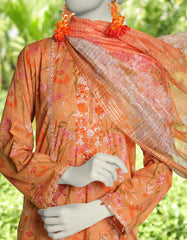 BEIGE LAWN EMBROIDERED UNSTITCHED 3PC | JLAWN-S-25-3076