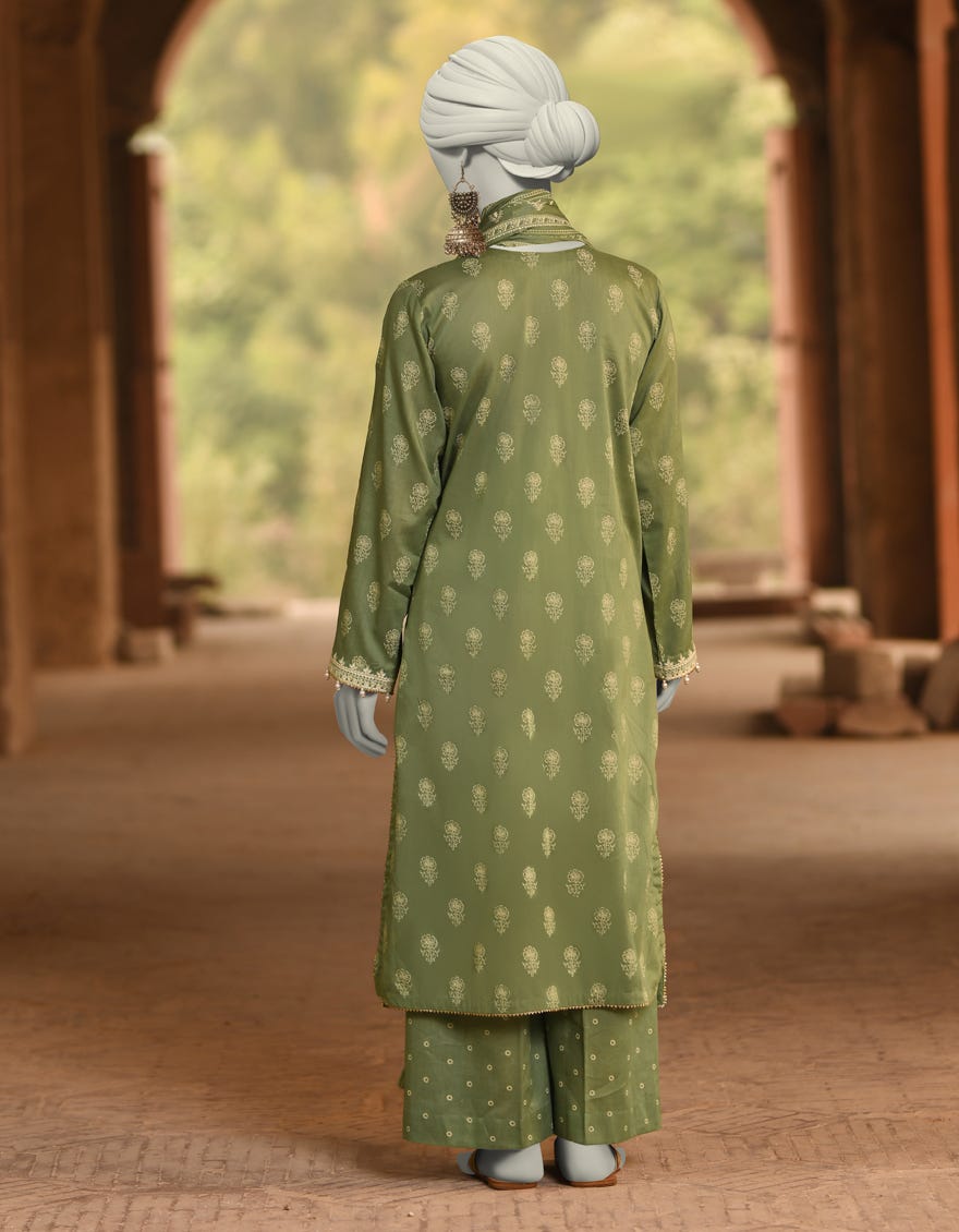 GREEN LAWN EMBROIDERED UNSTITCHED 3PC | JLAWN-S-25-3104