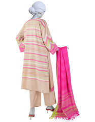 BEIGE JACQUARD EMBROIDERED UNSTITCHED 3PC | JLAWN-S-25-3127