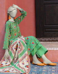 GREEN LAWN PRINTED UNSTITCHED 3PC | JLAWN-S-25-3148
