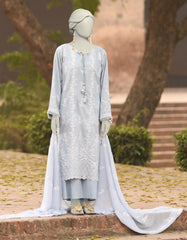 BLUE LAWN SCHIFFLI UNSTITCHED 3PC | JLAWN-S-25-3151