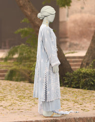 BLUE LAWN SCHIFFLI UNSTITCHED 3PC | JLAWN-S-25-3151