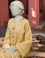 CREAM DOBBY EMBROIDERED UNSTITCHED 3PC | JLAWN-S-25-3160