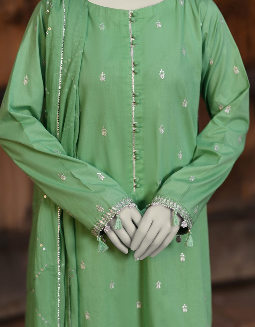 GREEN LAWN EMBROIDERED UNSTITCHED 3PC | JLAWN-S-25-3171
