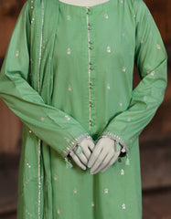 GREEN LAWN EMBROIDERED UNSTITCHED 3PC | JLAWN-S-25-3171
