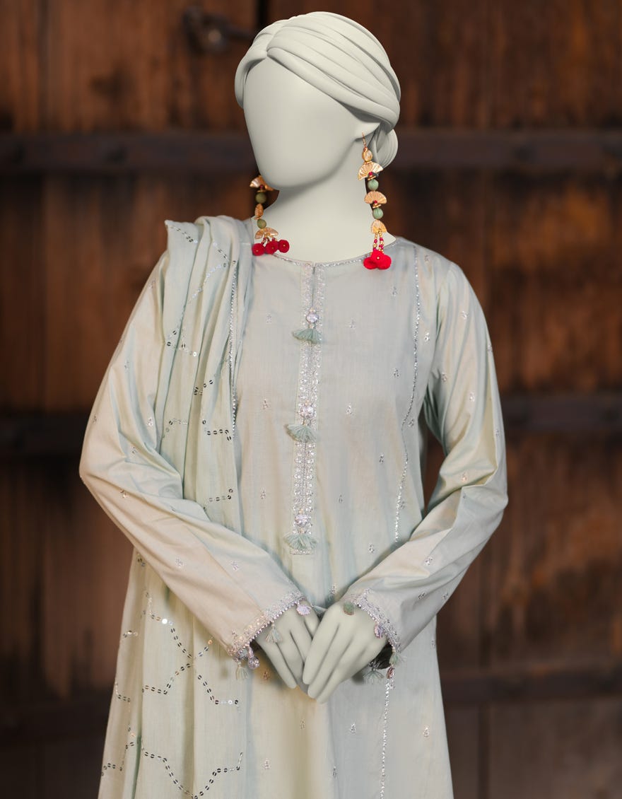 BLUE LAWN EMBROIDERED UNSTITCHED 3PC | JLAWN-S-25-3175
