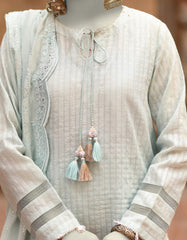 SEA GREEN DORIA DYED UNSTITCHED 3PC | JLAWN-S-25-3179