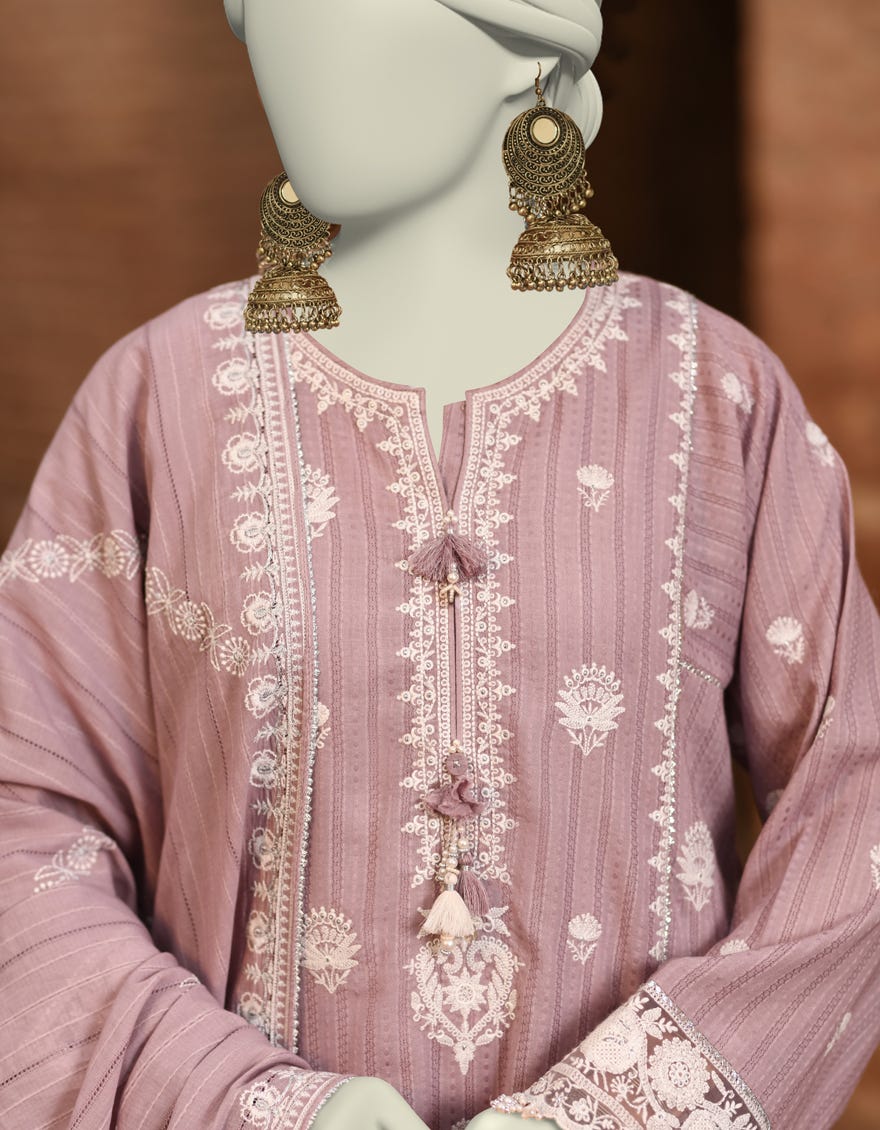BEIGE DORIA EMBROIDERED UNSTITCHED 3PC | JLAWN-S-25-3184