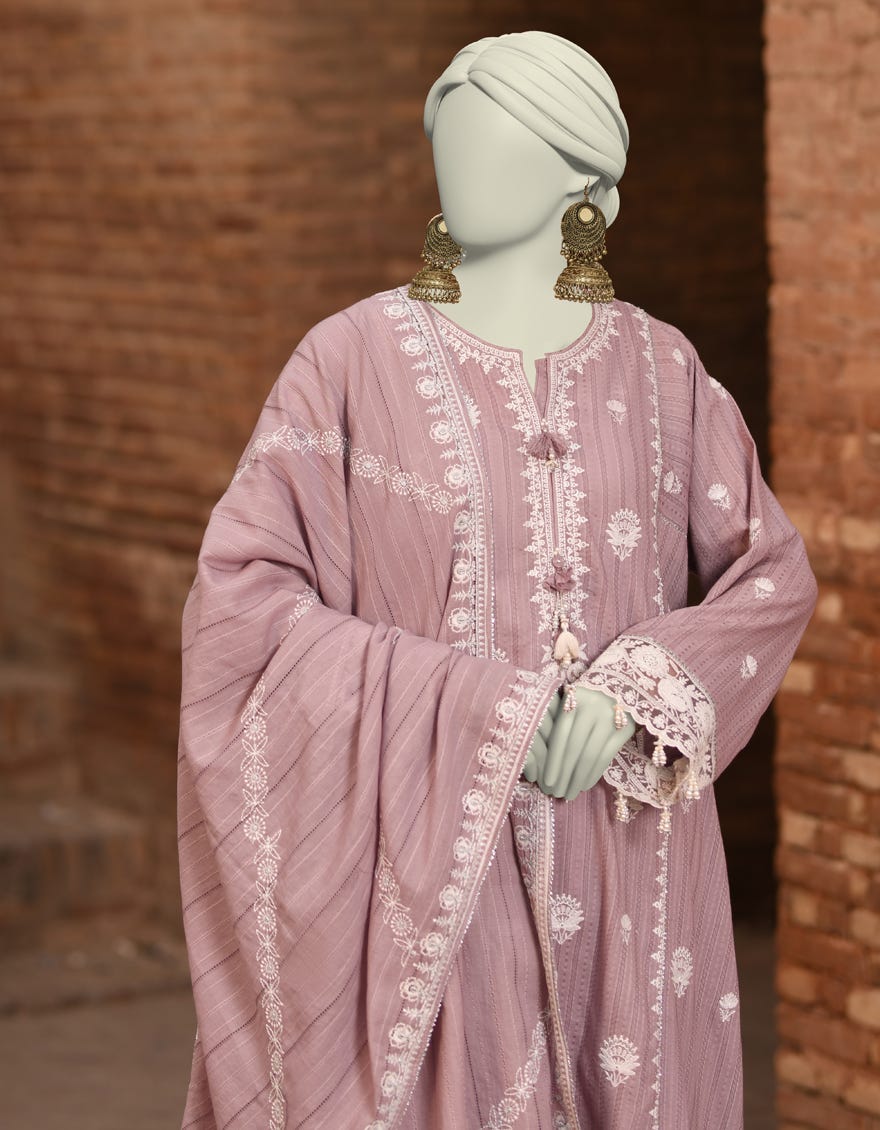 BEIGE DORIA EMBROIDERED UNSTITCHED 3PC | JLAWN-S-25-3184