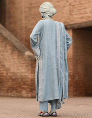 BLUE DORIA EMBROIDERED UNSTITCHED 3PC | JLAWN-S-25-3185
