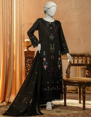 BLACK LAWN EMBROIDERED UNSTITCHED 3PC | JLAWN-S-25-3256