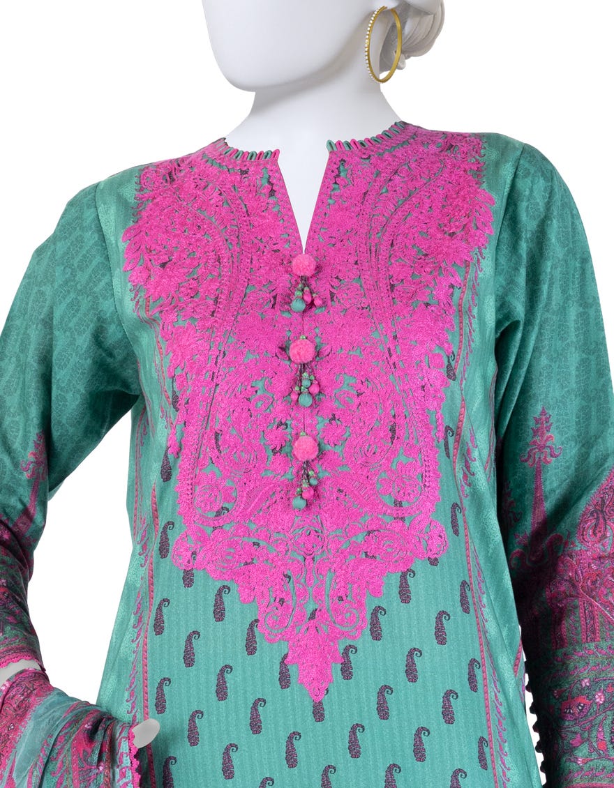 MULTICOLOR LAWN EMBROIDERED UNSTITCHED 3PC
