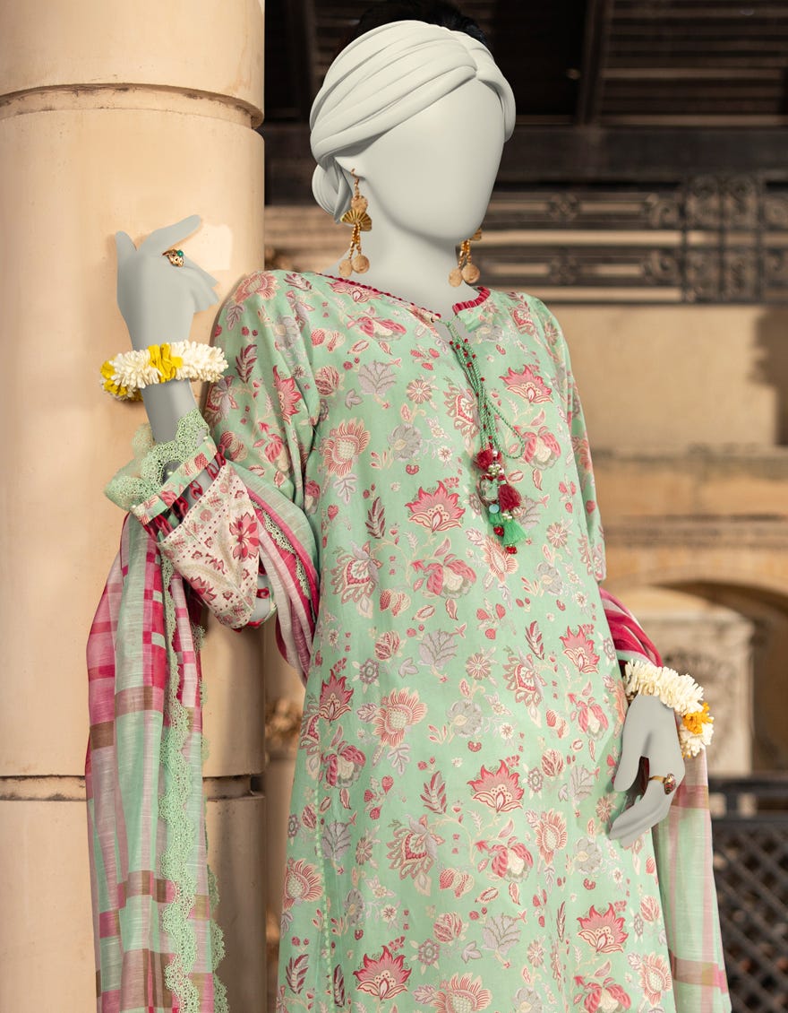 MULTICOLOR LAWN PRINTED UNSTITCHED 2PC