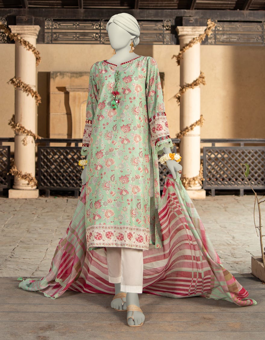 MULTICOLOR LAWN PRINTED UNSTITCHED 2PC