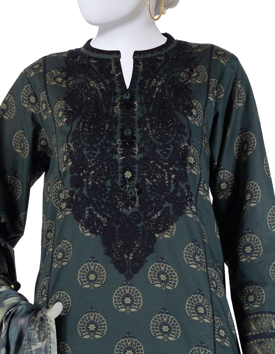 MULTICOLOR LAWN EMBROIDERED UNSTITCHED 3PC