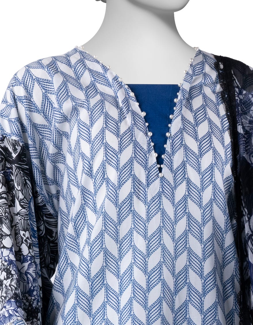BLUE LAWN DIGITAL PRINTED UNSTITCHED 3PC