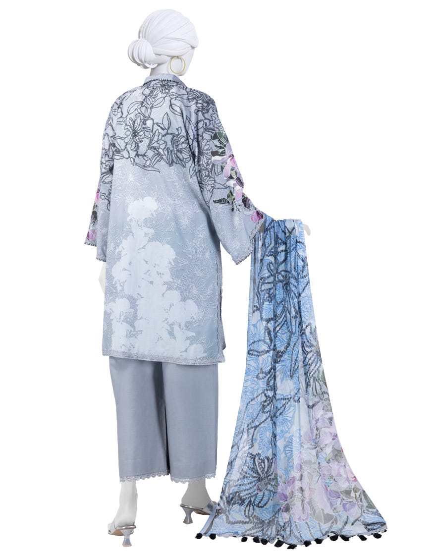 MULTICOLOR LAWN DIGITAL PRINTED UNSTITCHED 3PC