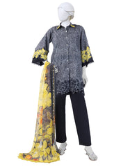 BLACK LAWN DIGITAL PRINTED UNSTITCHED 3PC