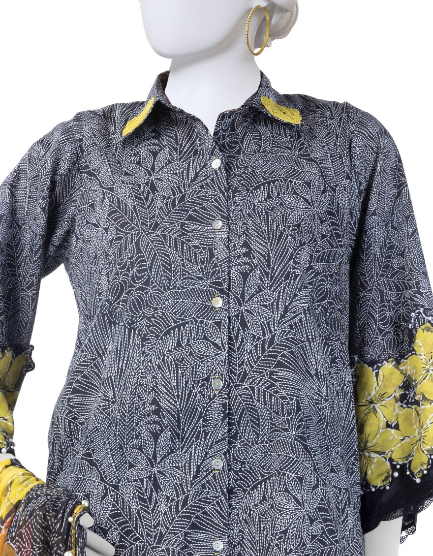 BLACK LAWN DIGITAL PRINTED UNSTITCHED 3PC