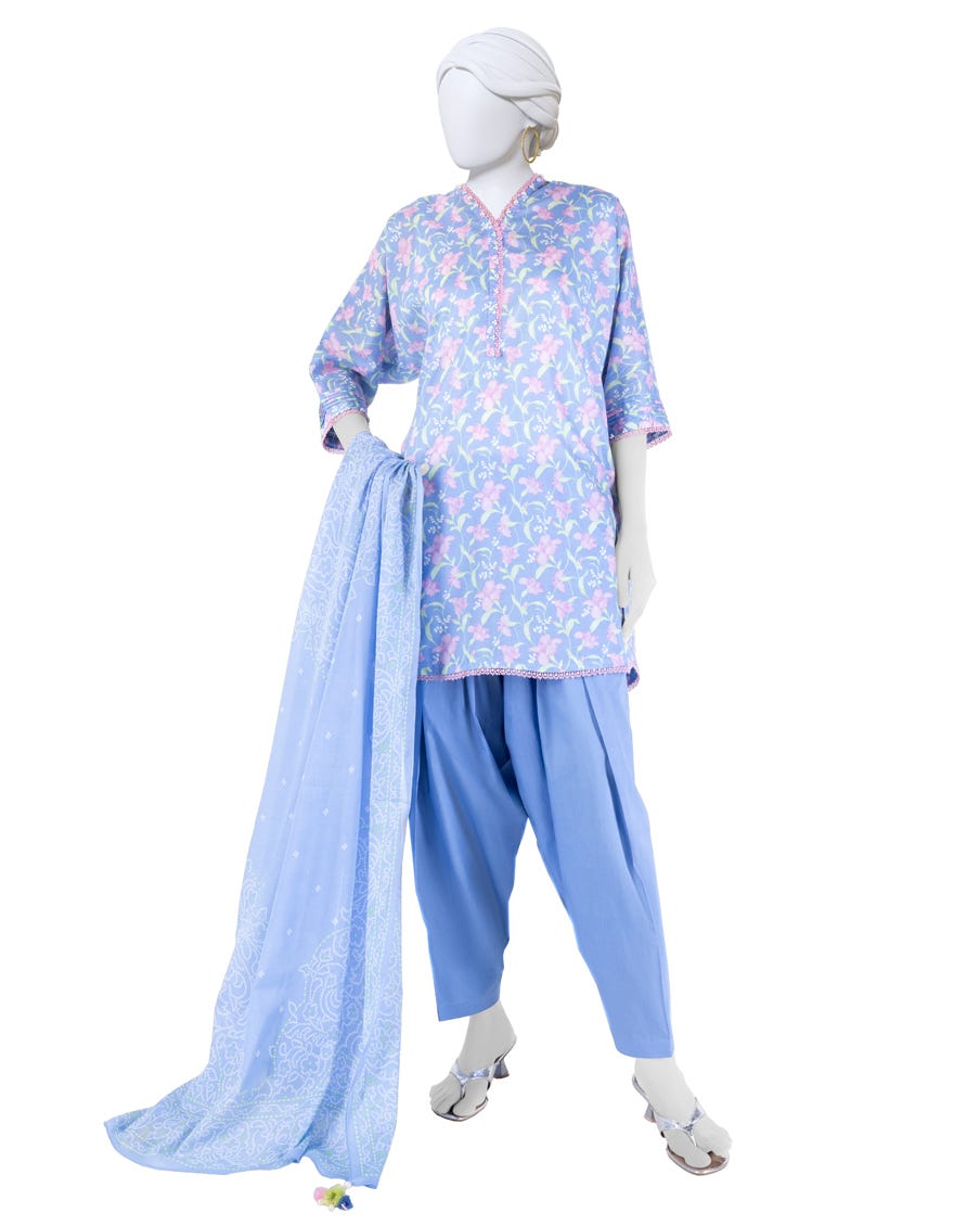 MULTICOLOR LAWN PRINTED UNSTITCHED 3PC
