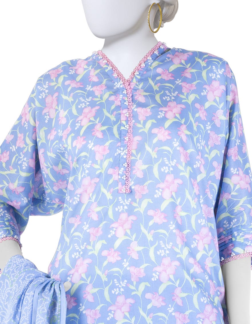 MULTICOLOR LAWN PRINTED UNSTITCHED 3PC